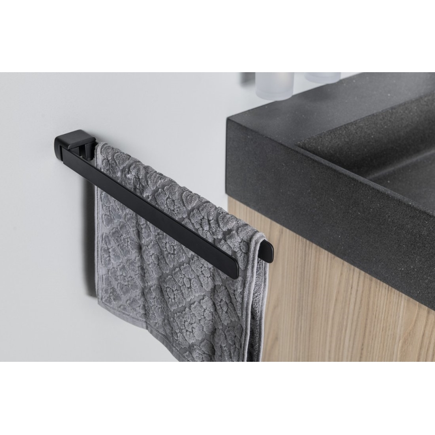 Gedy - Væg drejeligt håndklæde holder PIRENEI 36 cm mat sort