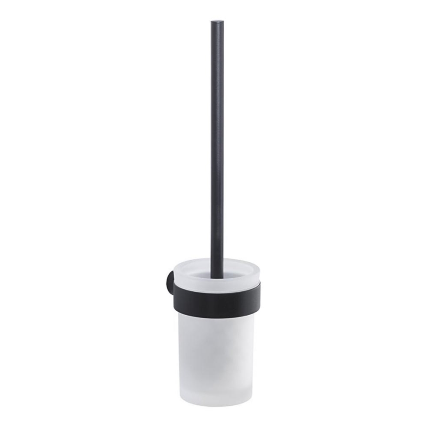 Gedy - Væghængt toiletbørste PIRENEI mat sort/glas satin