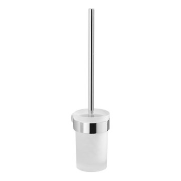 Gedy - Væghængt toiletbørste PIRENEI skinnende krom/glas satin
