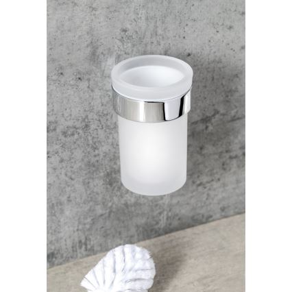 Gedy - Væghængt toiletbørste PIRENEI skinnende krom/glas satin