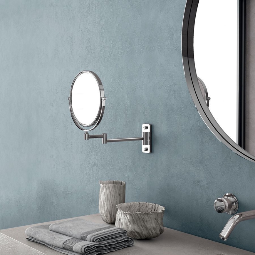Gedy - Vægmonteret kosmetikspejl GAIA i blank krom