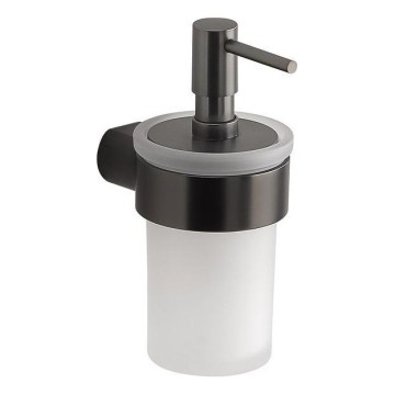 Gedy - Vægmonteret sæbedispenser PIRENEI 110 ml matteret glas/metallicgrå