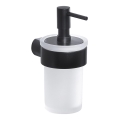 Gedy - Vægmonteret sæbedispenser PIRENEI 110 ml mælkeglas/mat sort