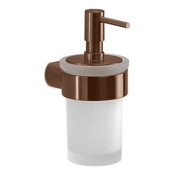 Gedy - Vægmonteret sæbedispenser PIRENEI 140 ml mælkehvidt glas/bronzefarvet