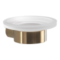 Gedy - Vægmonteret sæbeskål PIRENEI opalt glas/mat guld