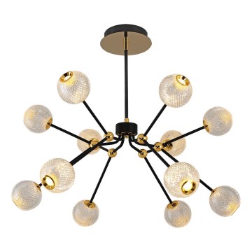 GELA LED pendellampe 12xLED/5W/230V 3000K sort/guld