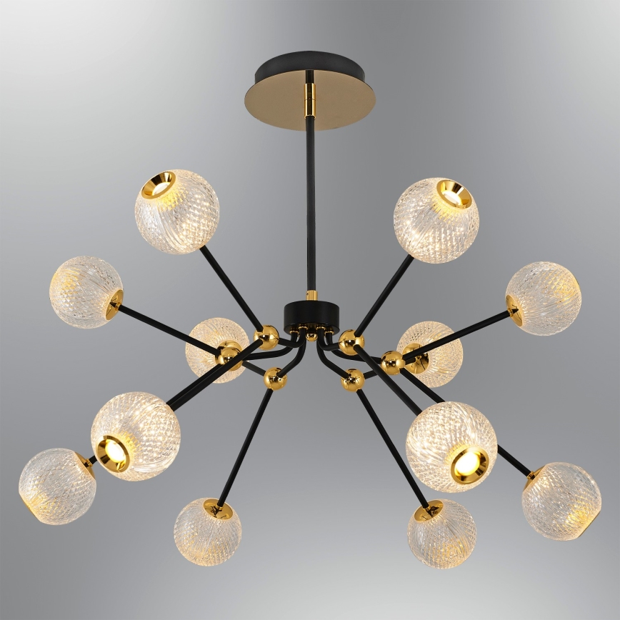 GELA LED pendellampe 12xLED/5W/230V 3000K sort/guld