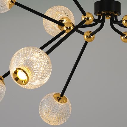 GELA LED pendellampe 12xLED/5W/230V 3000K sort/guld