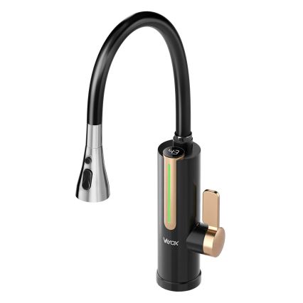 Gennemstrømningsvandvarmer med LED-display 3000W/230V IPX4 sort