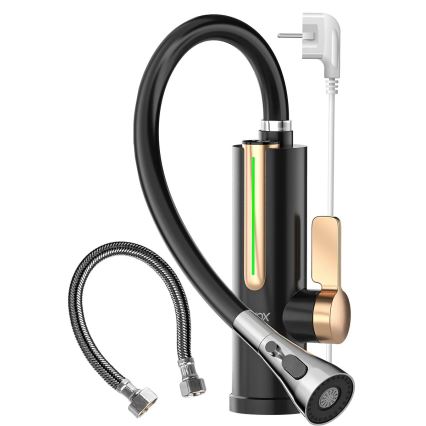 Gennemstrømningsvandvarmer med LED-display 3000W/230V IPX4 sort