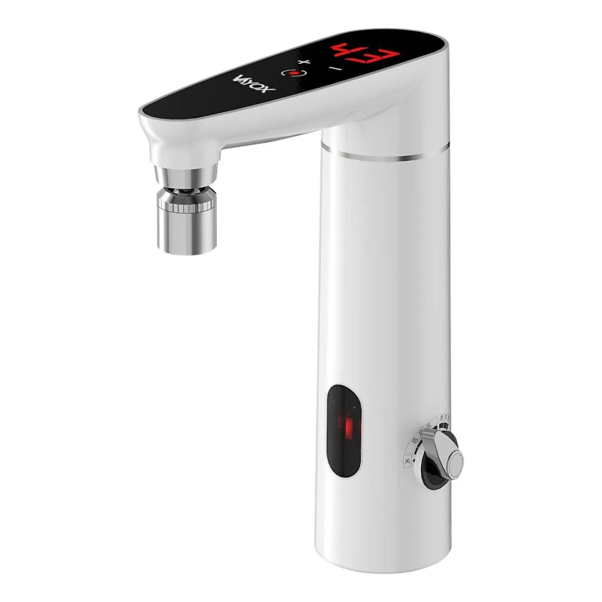 Gennemstrømsvandvarmer m. touch-funktion med sensor og LED display 3000W/230V IPX4 hvid