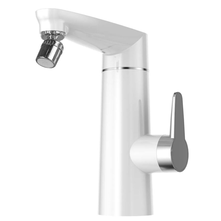 Gennemstrømsvandvarmer med LED-lys display 3000W/230V IPX4 hvid