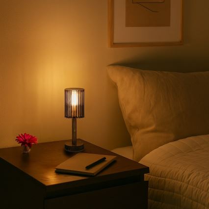LED Genopladelig berøringsbetjent bordlampe SIMPLE LED/1W/5V 3000-6000K 2400 mAh røggrå