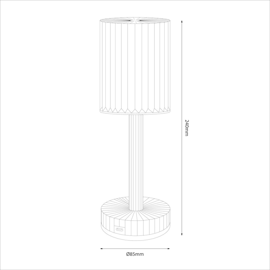LED Genopladelig berøringsbetjent bordlampe SIMPLE LED/1W/5V 3000-6000K 2400 mAh røggrå
