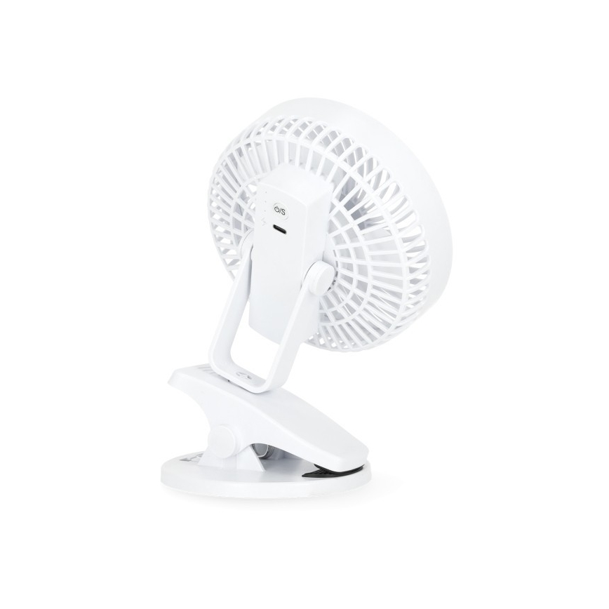 Genopladelig bord ventilator med klemme VIENTO 6W/5V 2000 mAh hvid