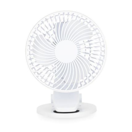 Genopladelig bord ventilator med klemme VIENTO 6W/5V 2000 mAh hvid