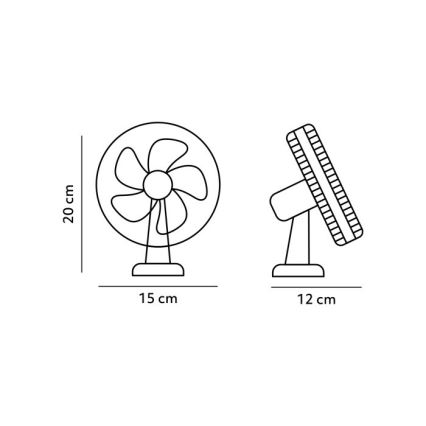 Genopladelig bord ventilator med klemme VIENTO 6W/5V 2000 mAh hvid
