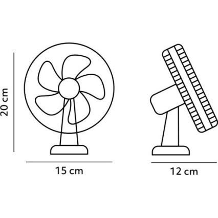 Genopladelig bord ventilator med klemme VIENTO 6W/5V 2000 mAh sort