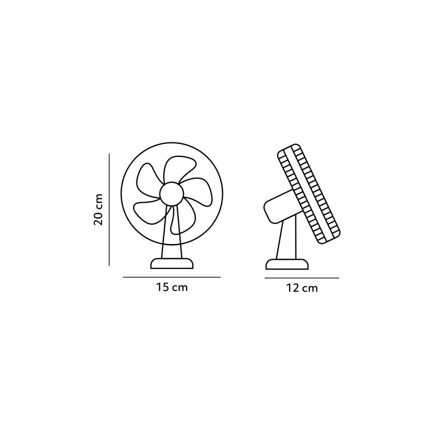 Genopladelig bord ventilator med klemme VIENTO 6W/5V 2000 mAh sort