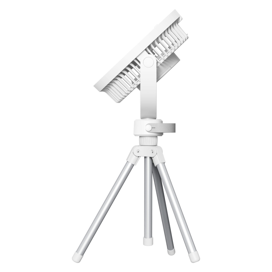 Genopladelig bordventilator med LED-belysning 8W/3,7V 2400 mAh hvid