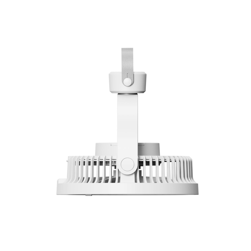 Genopladelig bordventilator med LED-belysning 8W/3,7V 2400 mAh hvid