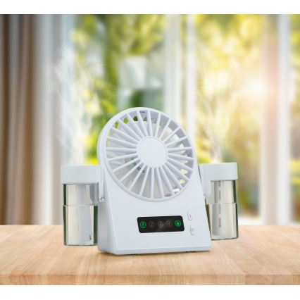 Genopladelig bordventilator med tågefunktion 3,7 V 1200 mAh