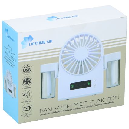 Genopladelig bordventilator med tågefunktion 3,7 V 1200 mAh
