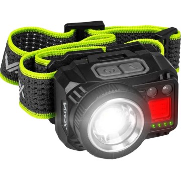 Genopladelig, dæmpbar LED-pandelampe med sensor og rødt lys LED/6W/5V/3xAAA IP66 500 lm 1200 mAh