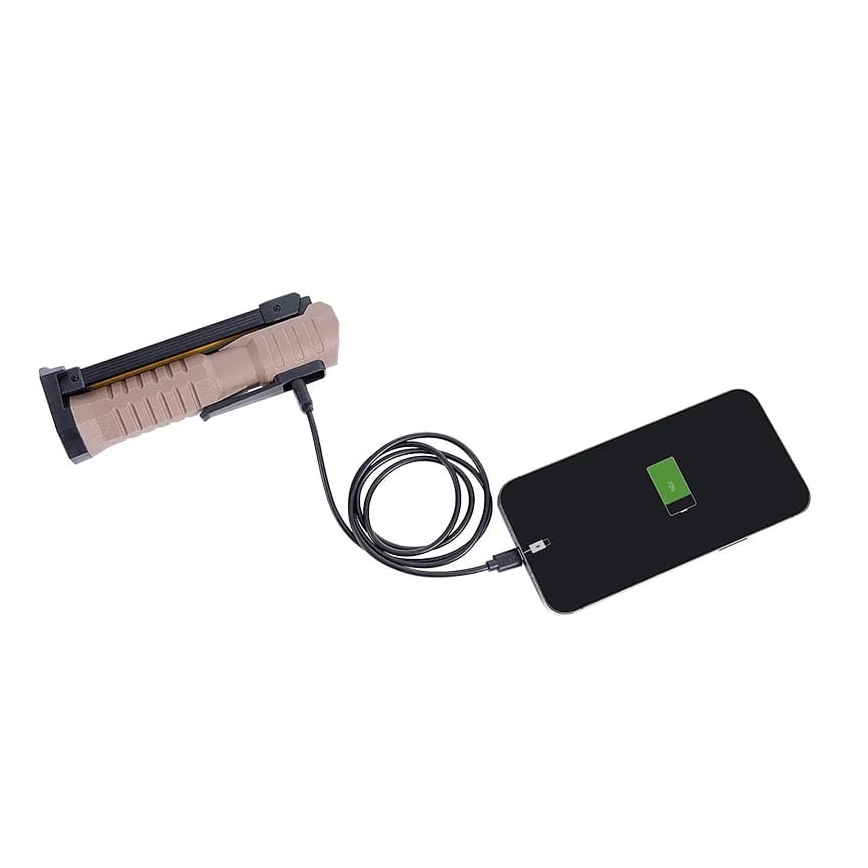 LED Dæmpbar genopladelig arbejds lommelygte med powerbank-funktion LED/4W/5V IPX4 600 skinnende 2000 mAh