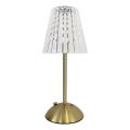 Genopladelig LED bordlampe m. touch-funktion dæmpbar ELBA LED/1,6W/800 mAh guldfarvet/transparent