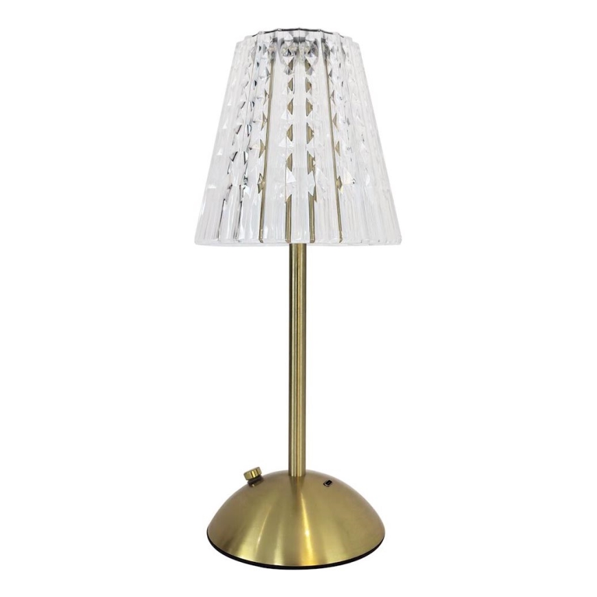Genopladelig LED bordlampe m. touch-funktion dæmpbar ELBA LED/1,6W/800 mAh guldfarvet/transparent