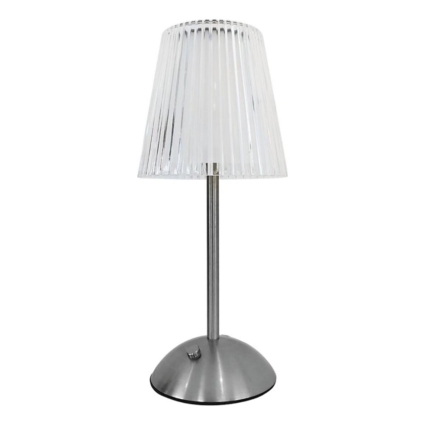 Genopladelig LED bordlampe m. touch-funktion dæmpbar ELBA LED/1,6W/800 mAh mat krom/transparent
