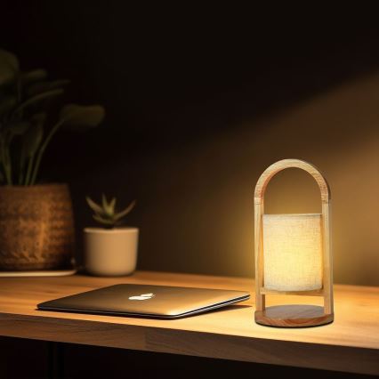 Genopladelig LED bordlampe m. touch-funktion dæmpbar LED/1,5W/5V 3000K 1800 mAh beige