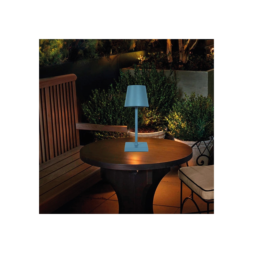 Genopladelig LED bordlampe m. touch-funktion dæmpbar LED/3,5W/5V 5200mAh blå