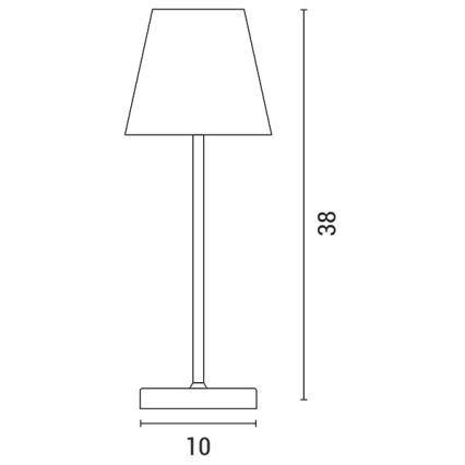 Genopladelig LED bordlampe m. touch-funktion dæmpbar LED/3,5W/5V 5200mAh grå