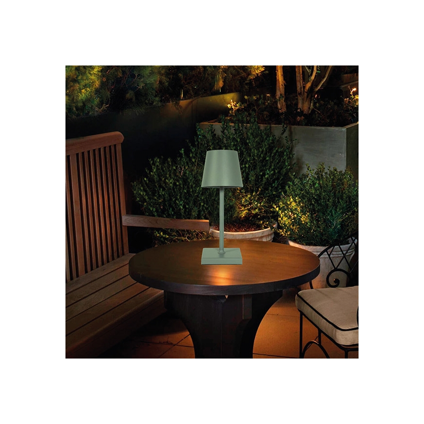 Genopladelig LED bordlampe m. touch-funktion dæmpbar LED/3,5W/5V 5200mAh grøn