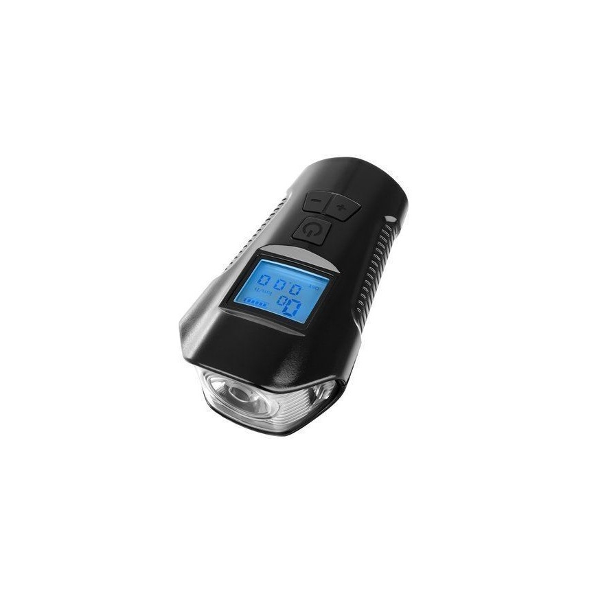Genopladelig LED-cykellygte med tæller og ringeklokke LED/1500 mAh IP65