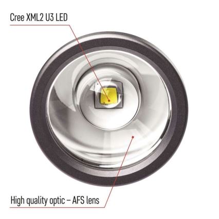 Genopladelig LED lommelygte LED/USB/3,7V IP65 1200 lm