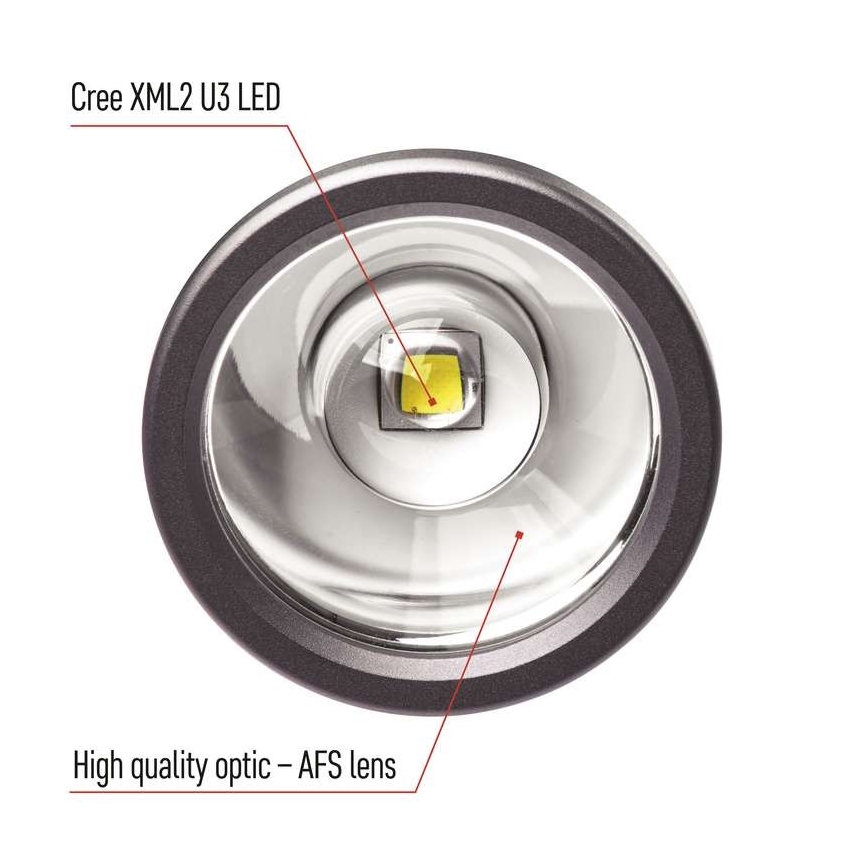 Genopladelig LED lommelygte LED/USB/3,7V IP65 1200 lm