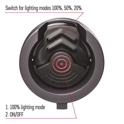 Genopladelig LED lommelygte LED/USB/3,7V IP65 1200 lm