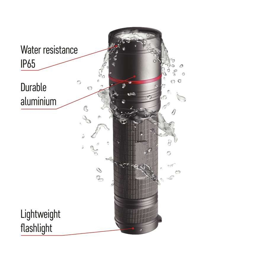 Genopladelig LED lommelygte LED/USB/3,7V IP65 1200 lm