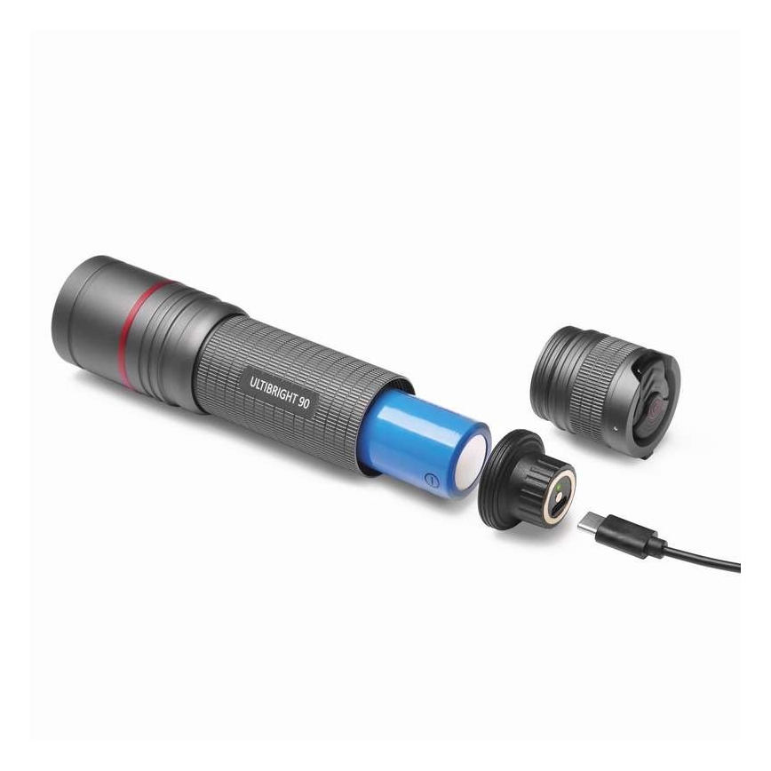 Genopladelig LED lommelygte LED/USB/3,7V IP65 1200 lm