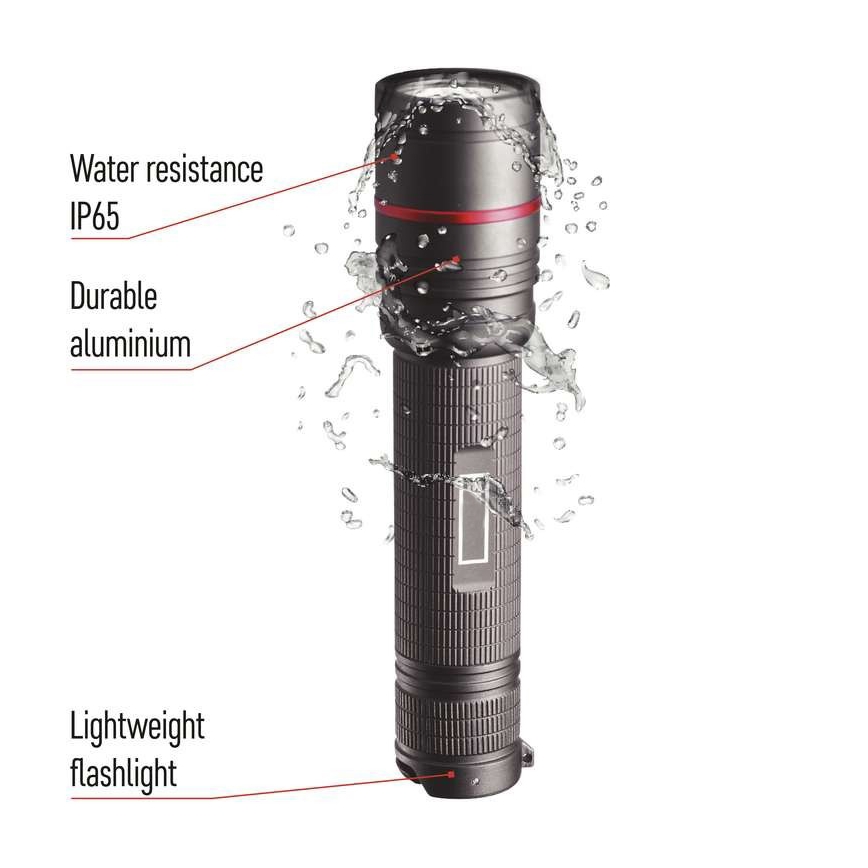 Genopladelig LED lommelygte LED/USB/3,7V IP65 600 lm
