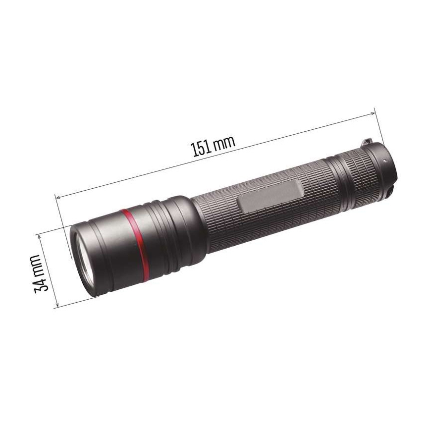 Genopladelig LED lommelygte LED/USB/3,7V IP65 600 lm