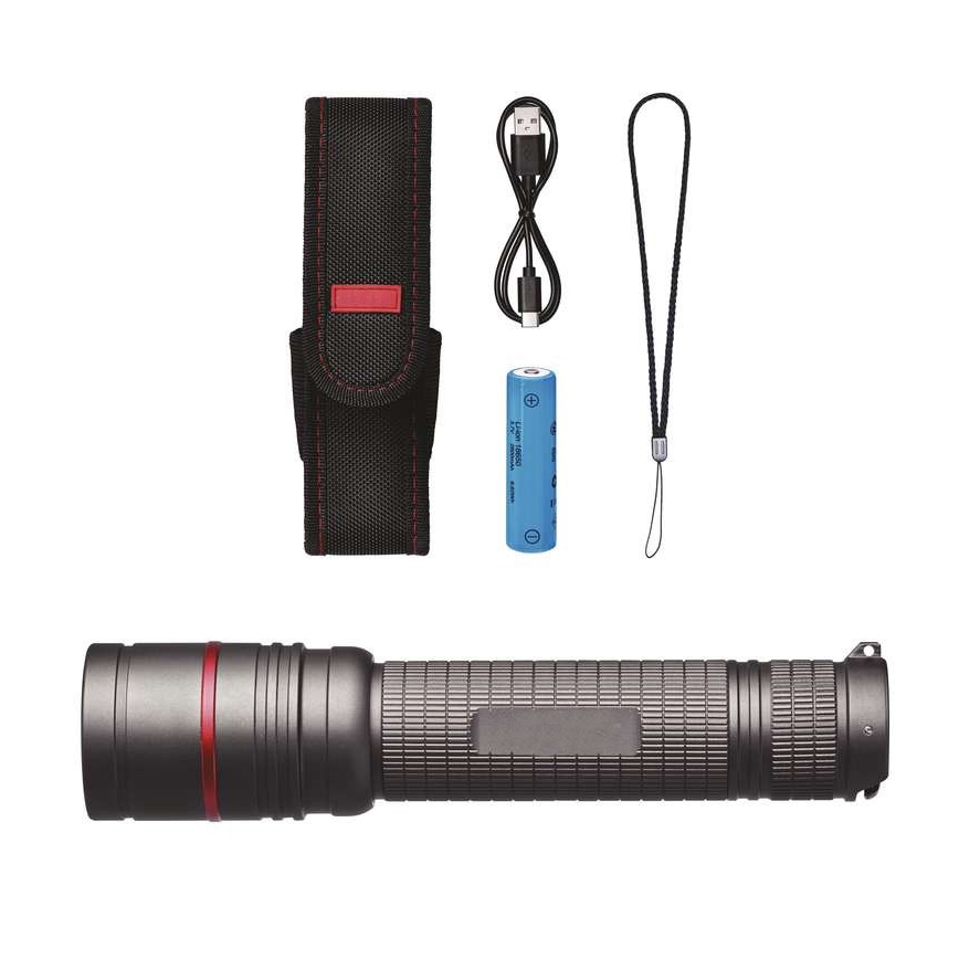 Genopladelig LED lommelygte LED/USB/3,7V IP65 600 lm