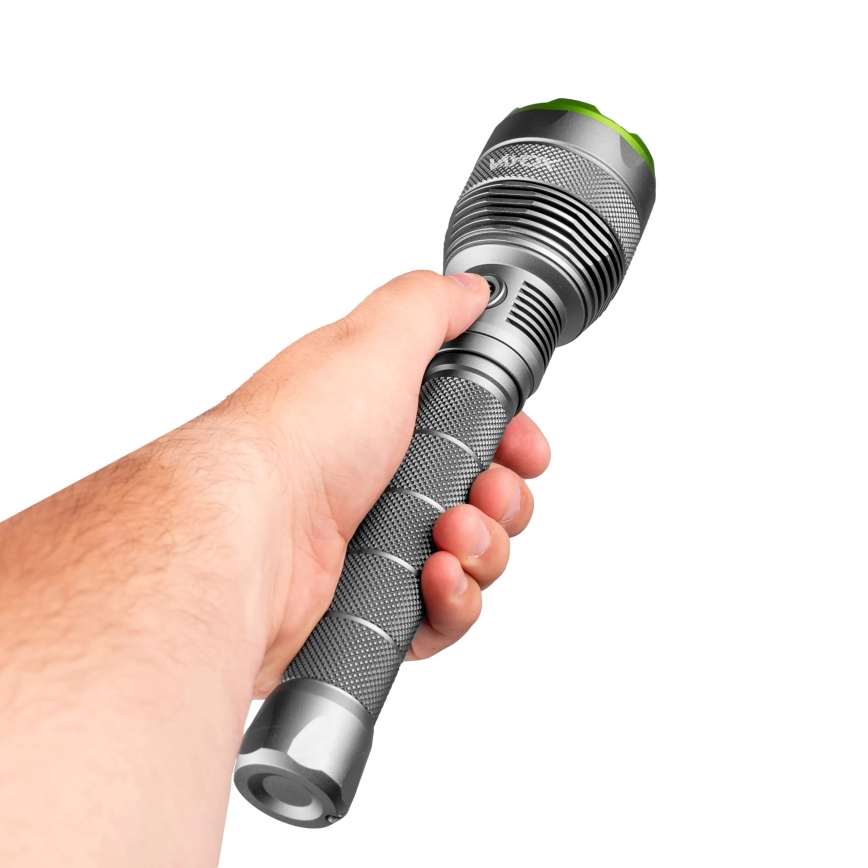 LED Genopladelig lommelygte m. powerbank dæmpbar funktion LED/5V IPX7 10000 skinnende 2600 mAh