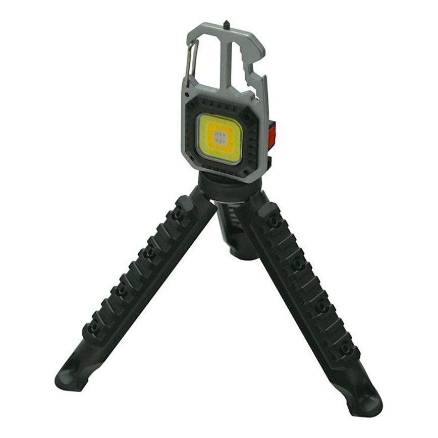 Genopladelig LED lommelygte med stativ multifunktionel LED/USB-C 400 mAh