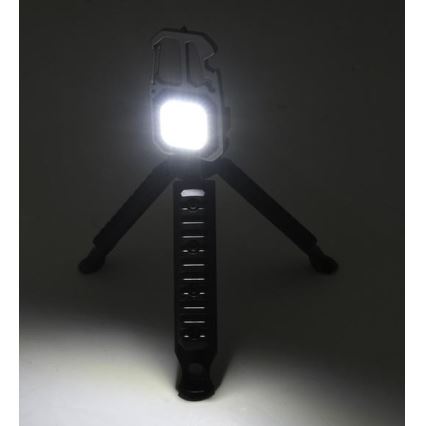 Genopladelig LED lommelygte med stativ multifunktionel LED/USB-C 400 mAh