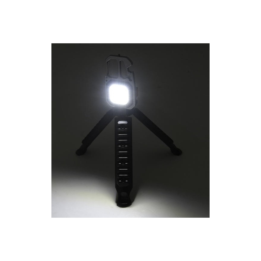 Genopladelig LED lommelygte med stativ multifunktionel LED/USB-C 400 mAh