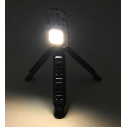 Genopladelig LED lommelygte med stativ multifunktionel LED/USB-C 400 mAh